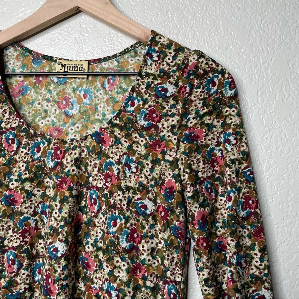 Show Me Your Mumu Stevie Babydoll Flower Cider Long Sleeve Dress Boho - Picture 3 of 11